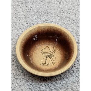 Vintage‎ Ath-Tex Watt Bowl OvenWare USA Pottery Siesta Man Athens TX  6"